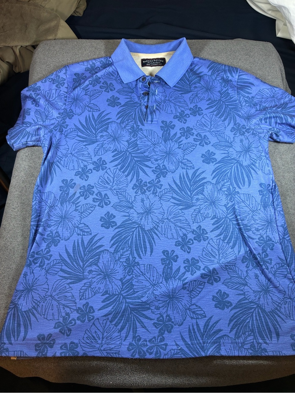 Bahama Bay Club Blue Tropical-Print Polo